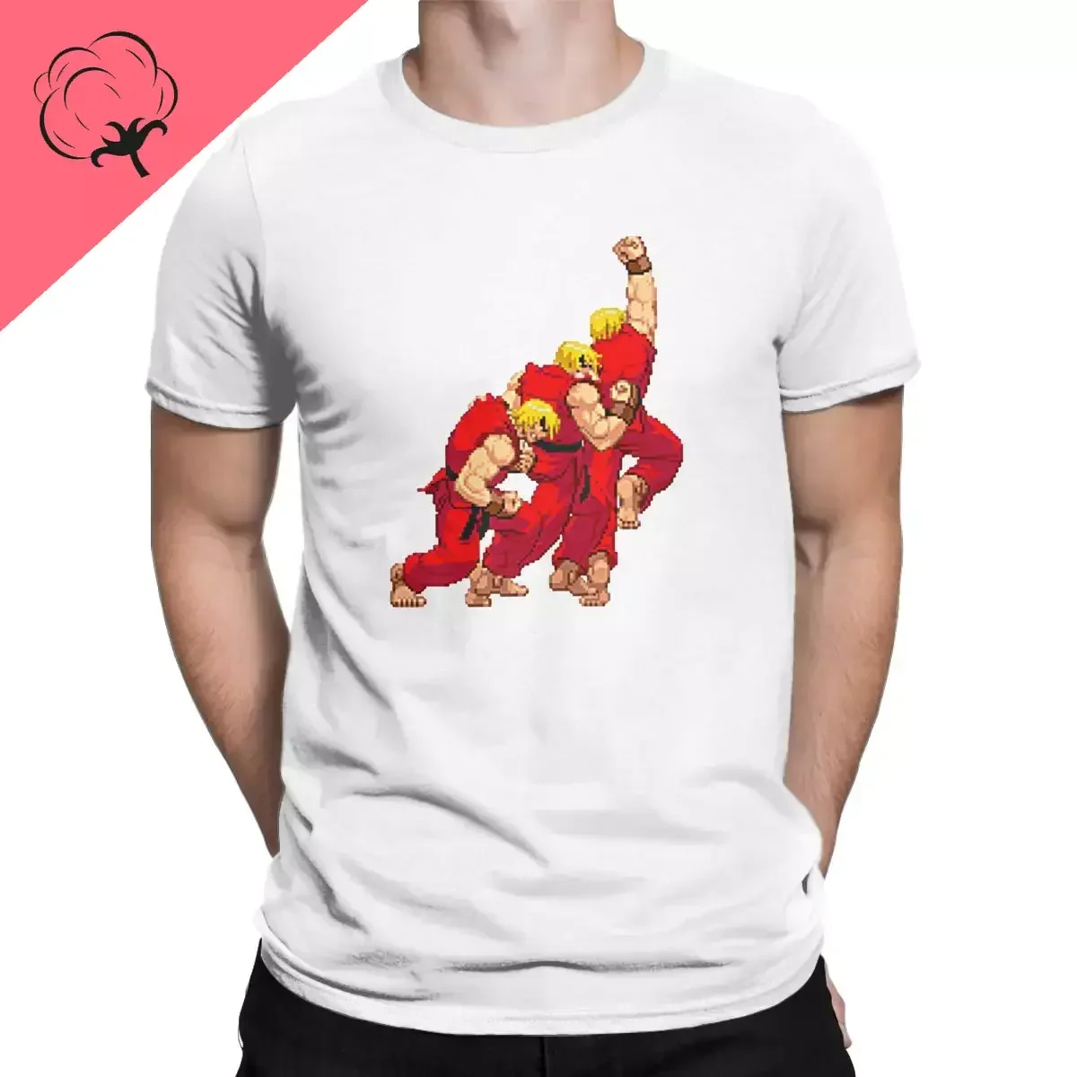 Street Fighter T-Shirt for Men Shoryuken Clothing Vintage Style Short Sleeve O-Neck Tees Shirt XS- 3XL Gift Shirts Ropa Hombre