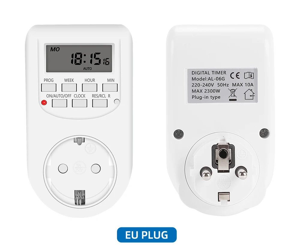 Digital Timer Switch Electronic 12/24 Hour Weekly Programmable Timing Socket EU UK US Plug Outlet Kitchen Appliance Time Control