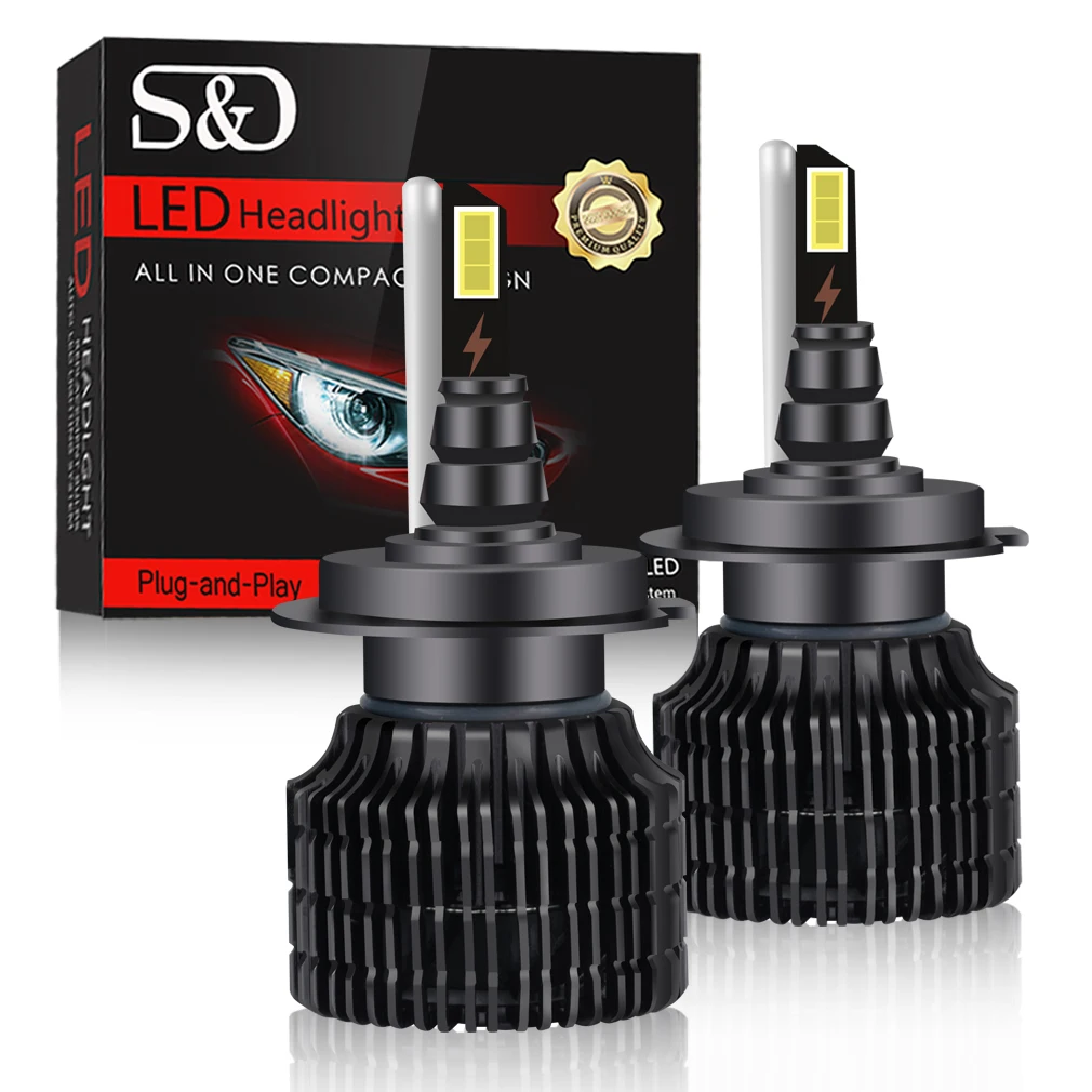 

S D H7 LED H4 LED H1 H11 9005 HB3 9006 HB4 LED Car Headlight Bulbs 30000LM 120W Led Lights 6500K Super Bright 12V 24V Auto Lamp