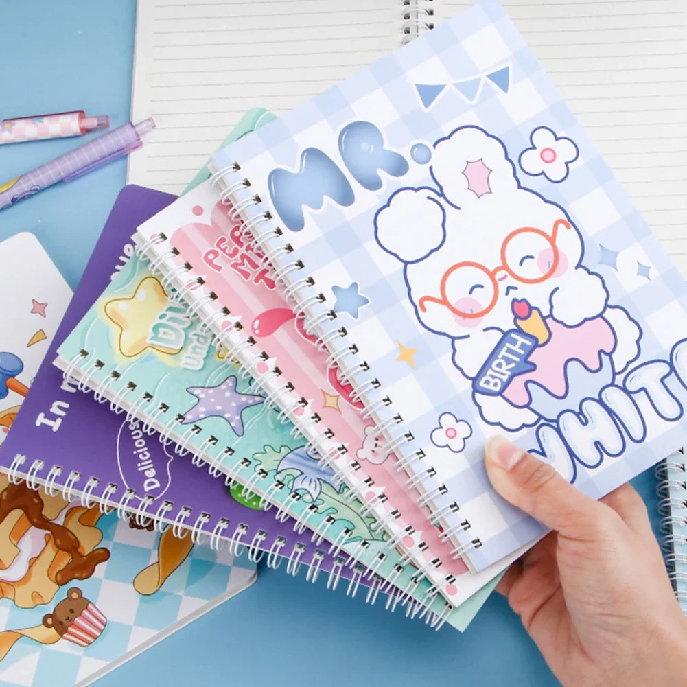 

1Pc 60 Sheets A5 Cute Cartoon Coil Notebook Spiral Coil Notebook Journals Diary Weekly Planner Book School Office Stationery