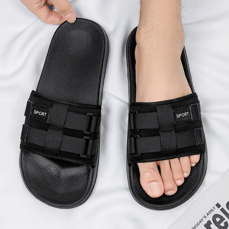 Hot Summer Slippers For Men Indoor Outdoor Beach Non-slip Soft Comfortable Lightweight Sole Shoes Popular Model Mans Footwear