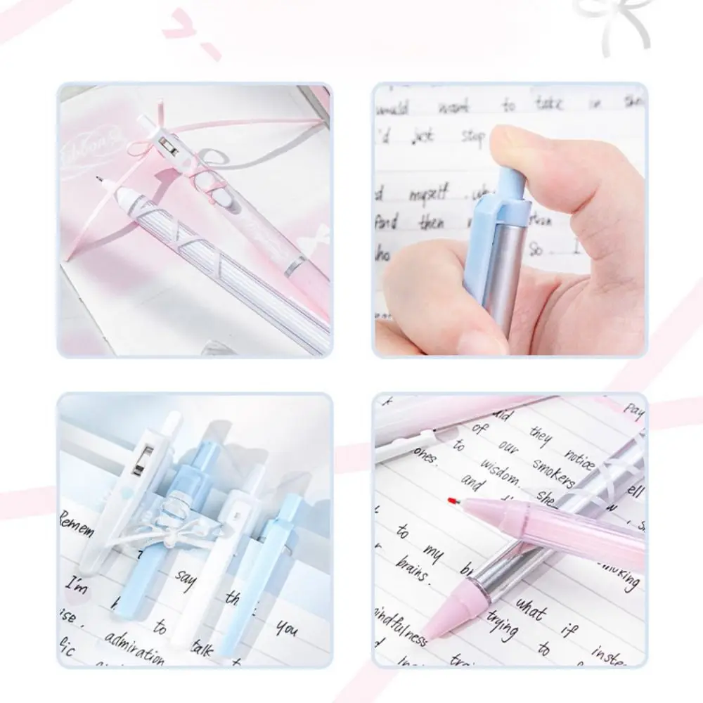 4pcs/set Ballet Strap Ballet Series Gel Pen Ribbon Press Black Ink Press Gel Pen Glossy Sensation Neutral Pen