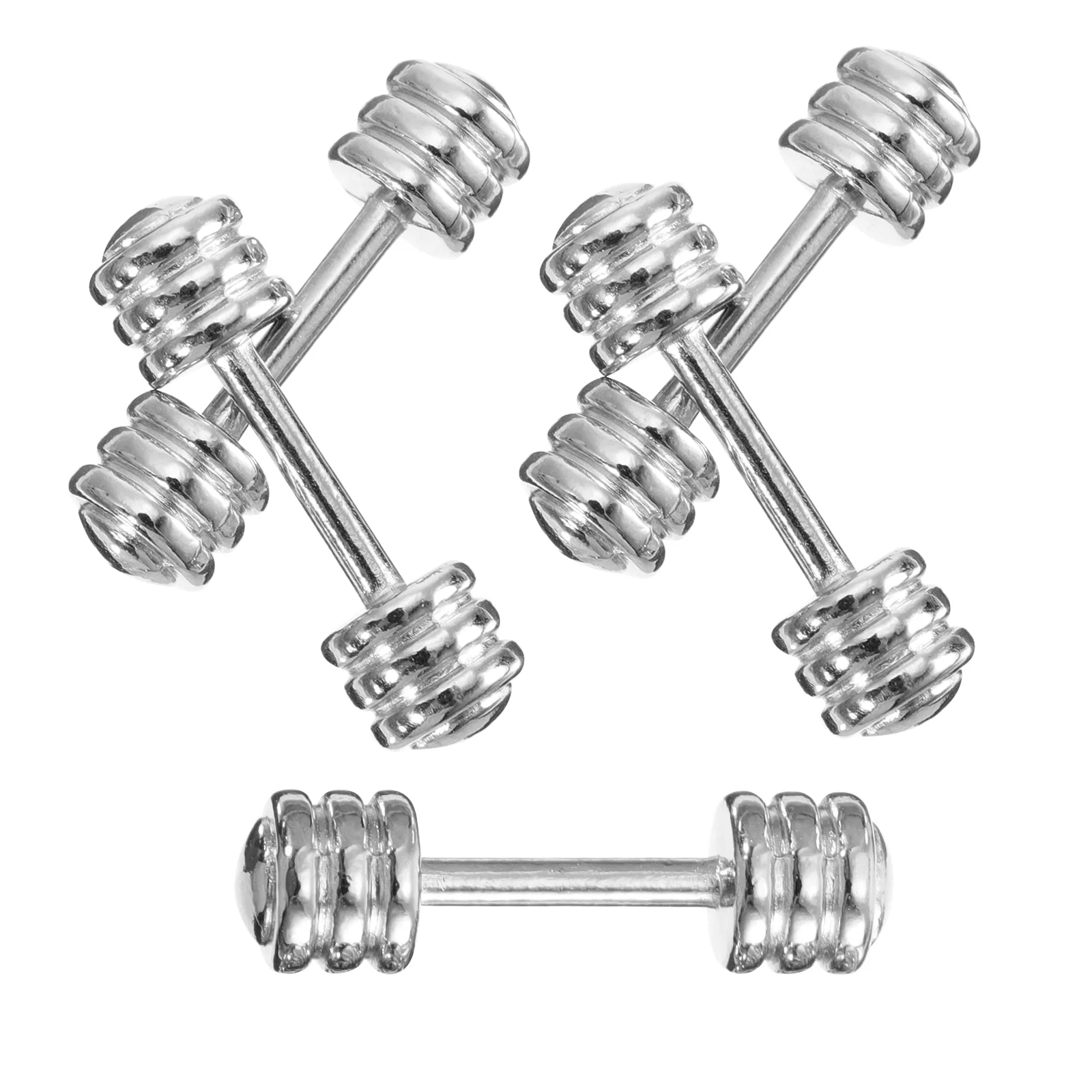 

5 Pcs Dollhouse Gym Model Miniature Dumbbells Realistic Craftsmanship Smooth Decoration High Reproduction Photo Prop