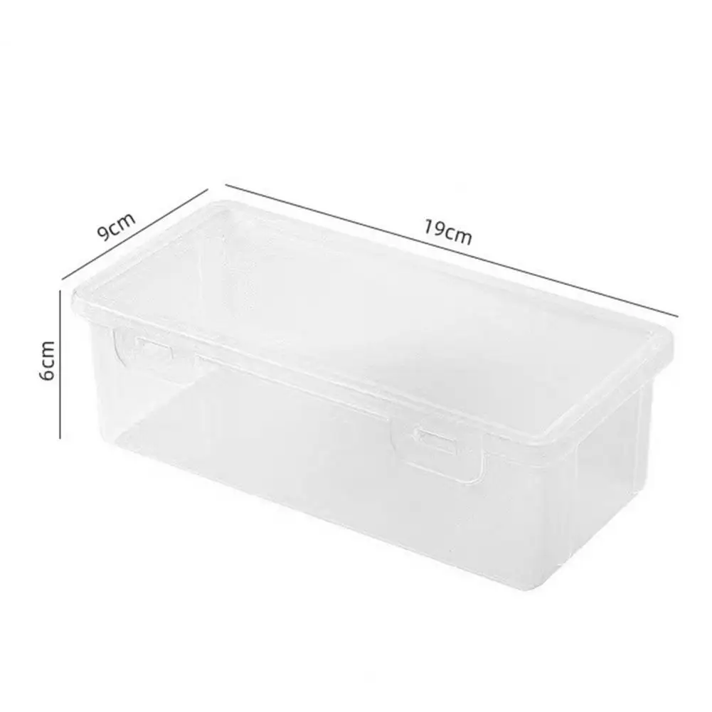 19*9cm Pencil Box Transparent Design Stackable Pencil Organizer Snap-on Lid Pencil Container Translucent Pen Case School Supply