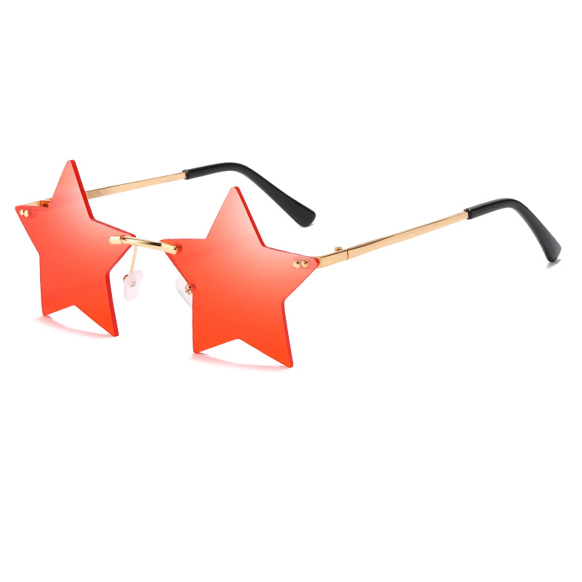 New Rimless Sunglasses with Five-pointed Star Shape and Colorful Ocean Design for Women and Men