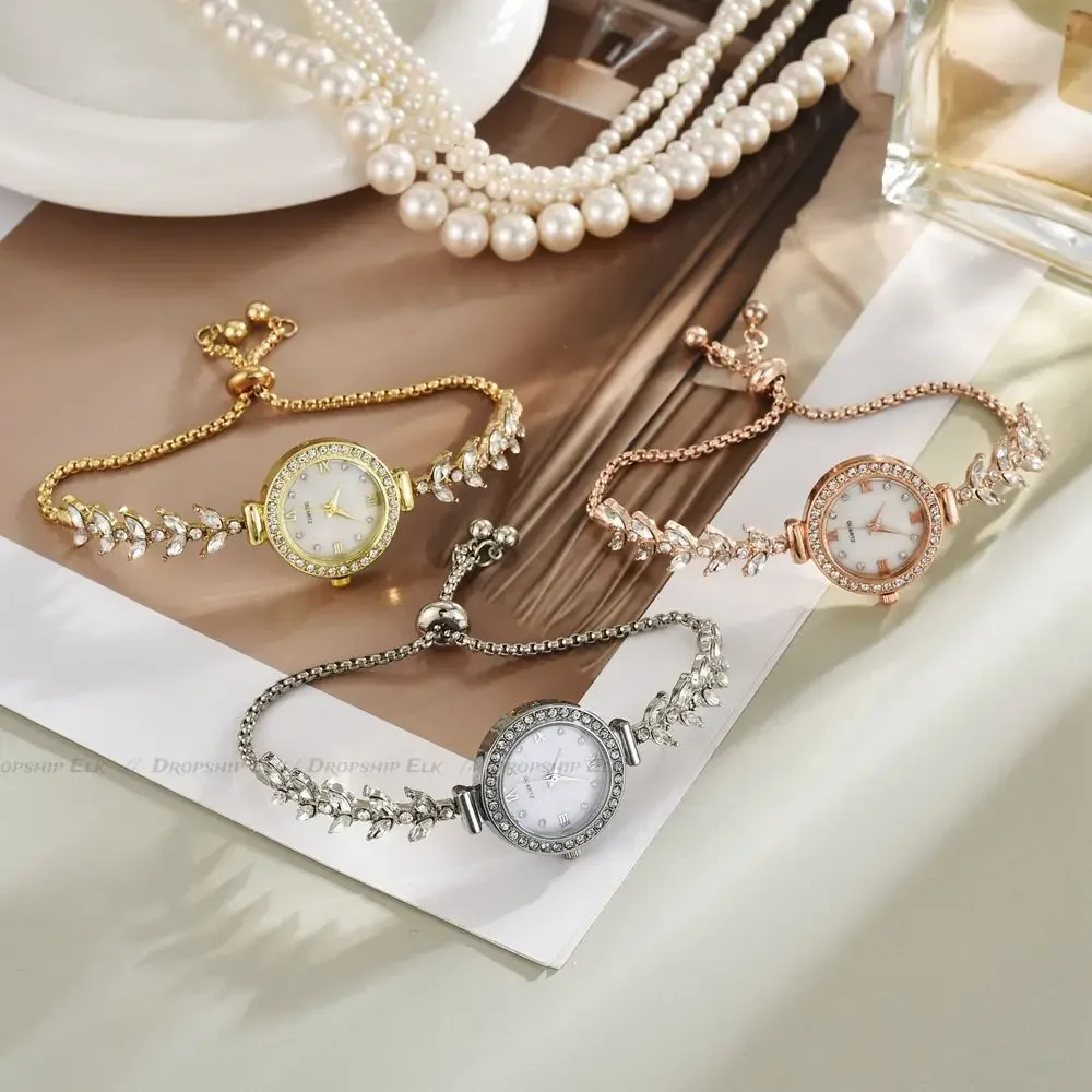 Women's Watch Mermaid Chain Light Luxury Diamond Free Adjustment Bracelet Gold Beimu Ladies Fashion Quartz Watches