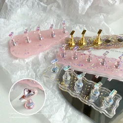 Magnetic Nail Holder False Nail Tip Practice Stand Aurora Base Holder Nail Art Display For Art Salon Diy & Practice 5pcs/set