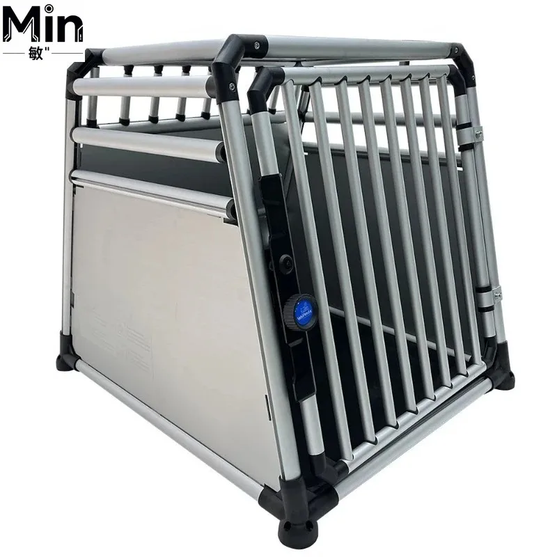 Aluminum Alloy SUV Trunk Pet Dog Cage for Medium Large Dogs Travel Camping Outdoor Pet Transport