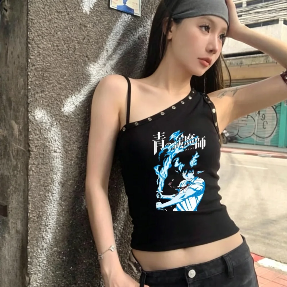 Ao No Exorcist crop top ladies anime party korean fashion jojifuku dollette t shirt emo grunge 2000s jojifuku vintage