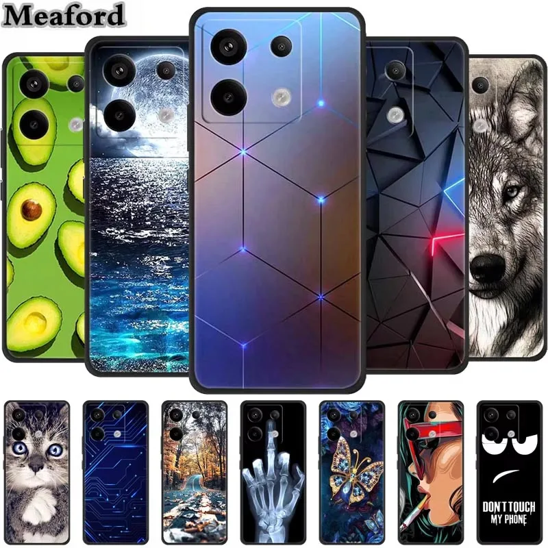 For Xiaomi Redmi Note 13 Pro 5G 4G Case Animals TPU Soft Silicone Back Cover Phone Cases for Redmi Note13 4G 5G Bumper Wolf Para