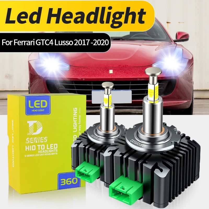 2Pcs D3S Car Led Auto Headlight 32000LM 6000K 70W 1:1 HID Xenon Light Hight Low Beam For Ferrari GTC4 Lusso 2017 2018 2019 2020