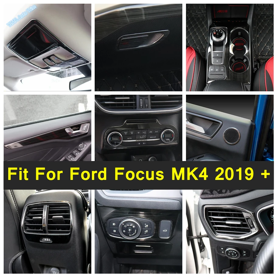 

Black Brushed Car Window Glass Lift / Reading Lights / Gear Shift Box Cover Trim Accessories Fit For Ford Focus MK4 2019 - 2022