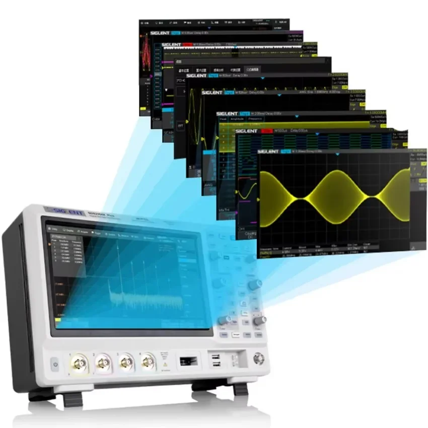 SIGLENT SDS2204X Plus Digital Oscilloscope 200MHz 4-Channels 2 GSa/s 200 Mpts 500,000wfms/s 10-Bit Resolution Super Fluorescent