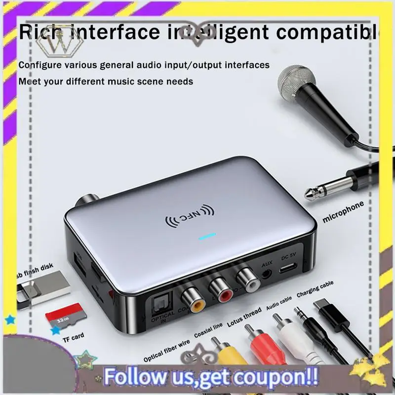 Neuer NFC Bluetooth Audio Adapter Bluetooth 5.1 Audio Adapter Bluetooth Audio Adapter Glasfaser Bluetooth Empfänger Sender