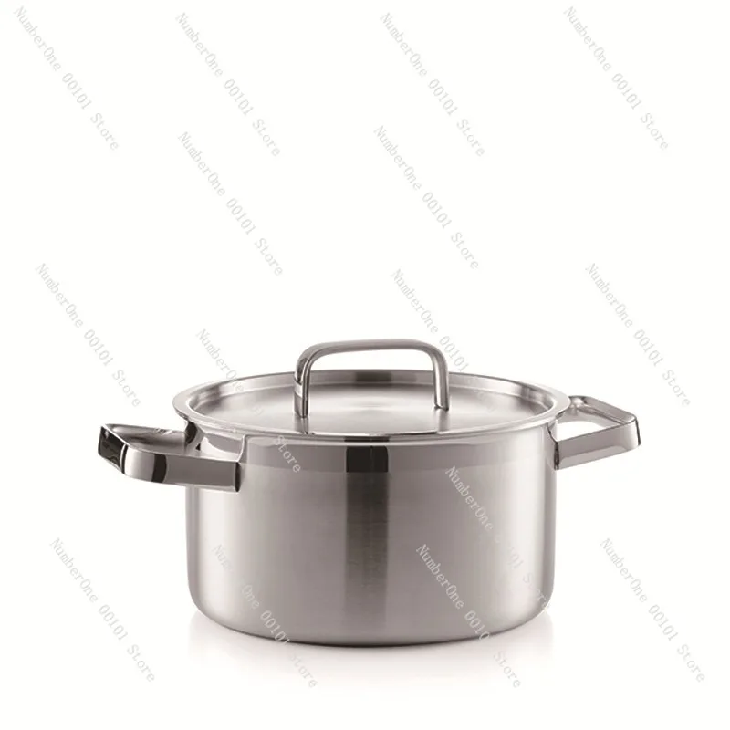 Stainless Steel Soup Pot Food Grade Cooking Pot Large Capacity Stew Pot Induction Cooker Compatible Kitchen