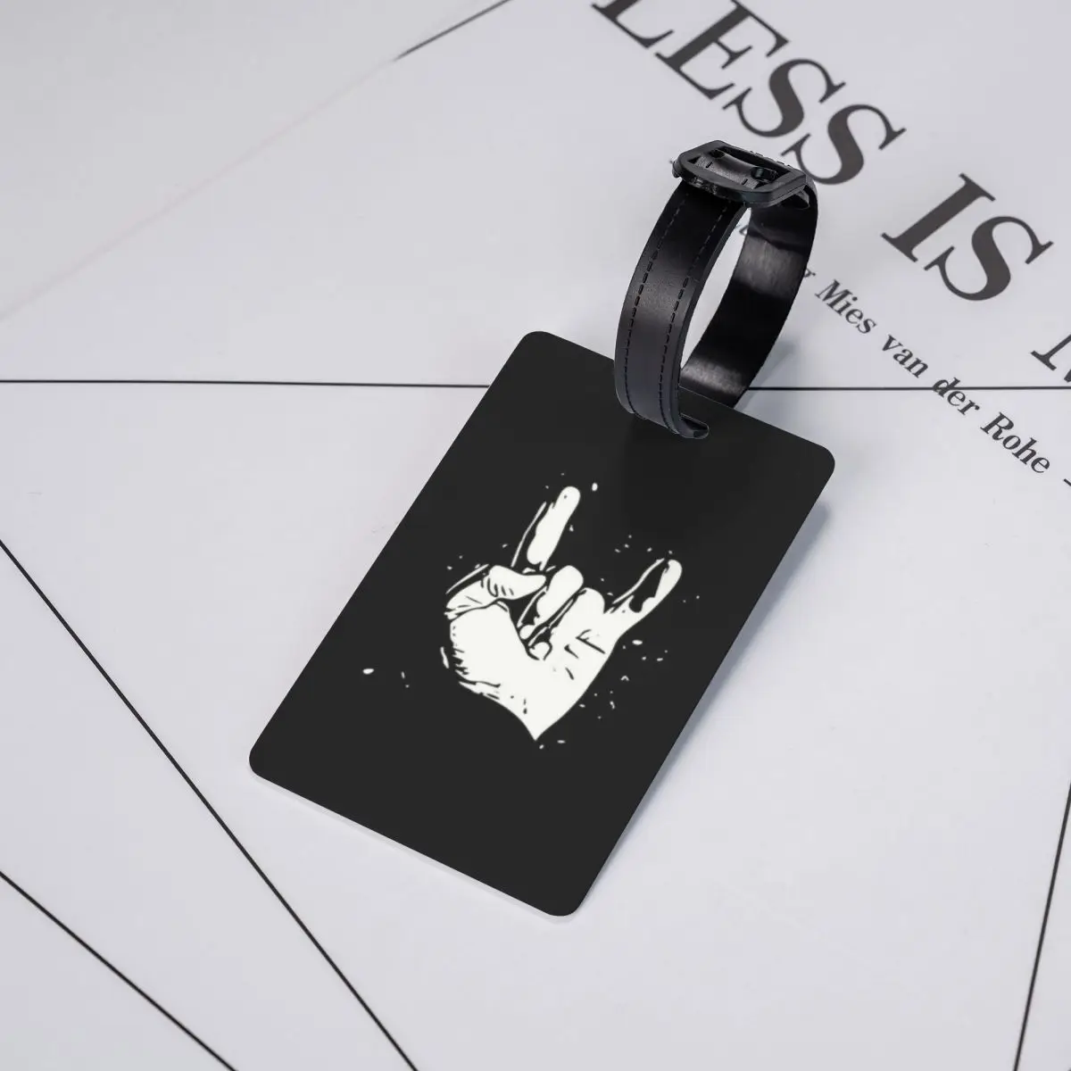 Custom Heavy Metal Rock Luggage Tag With Name Card Musician Music Lover Privacy Cover ID Label for Travel Bag Suitcase