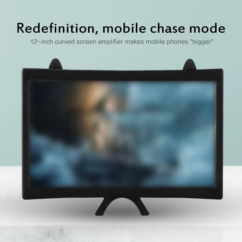 Screen Expander Curved Screen For Mobile Phone Smartphone Screen Amplifier Cellphone Holder 12-inch Mobile Accessories Abs