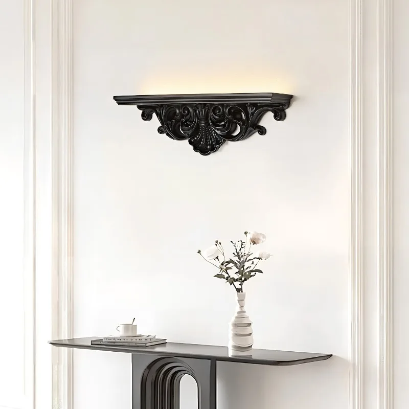 French Relief Resin Handicraft Wall Lamp Medieval Retro Court Style Corridor Restaurant Coffee Decoration Lighting LED Wall Lamp