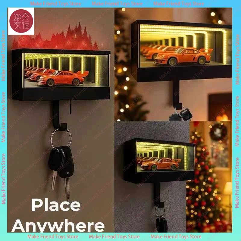 إنفينيتي المرآب المفاتيح شماعات Keypit المرآب مفتاح حامل سباق السيارات مفتاح حامل جدار جبل مع Led مفاتيح السيارة عرض ثلاثية الأبعاد مفاتيح الرف