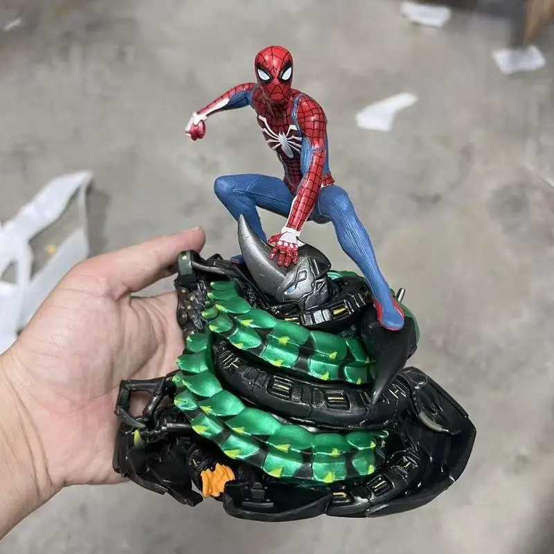 

Коллекционная фигурка Marvel Avengers PS4: Человек-паук с симбиотом на базе-сцене, ПВХ, для декора рабочего стола, модель, игрушка, подарок