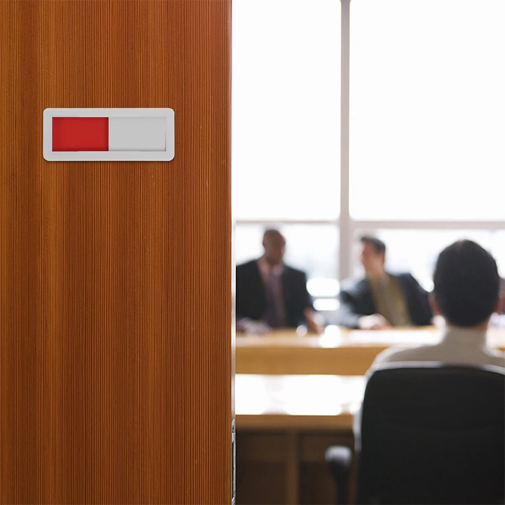 

2pcs Office Door Sign Identifier Plate Slide Privacy Indicator For Meeting Room Bathroom Use Visible Sticky Doorplate
