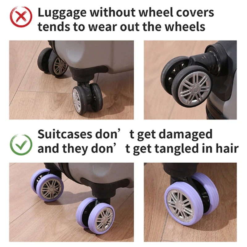 Trolley Case Carrying Wheel Noise Reduction Suitcase Wheel Rubber Sleeve Modified Suitcase Pulley Accessories Protective Cover