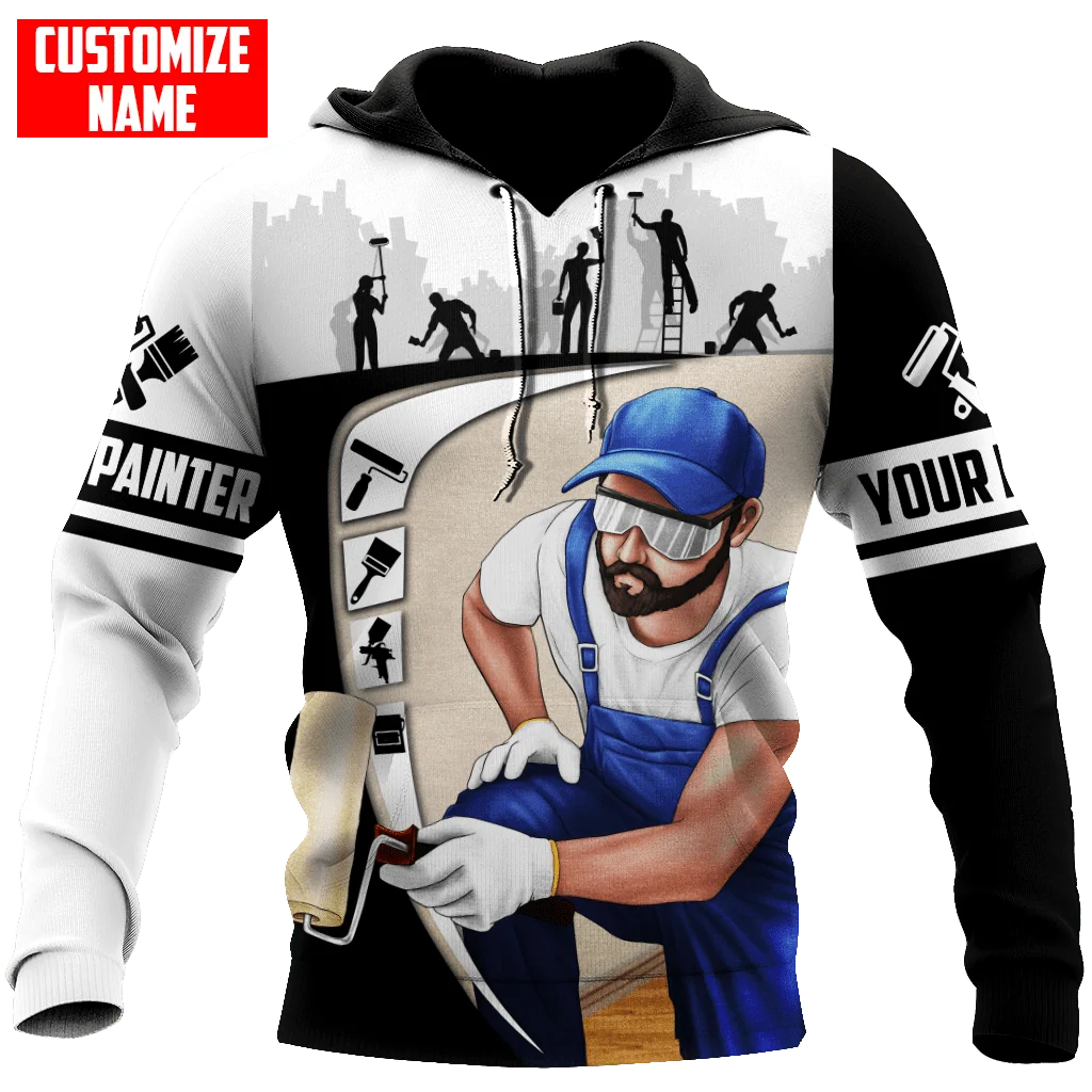 Customized name Painter 3D All Over Printed Hoodies zipper hoodies women For men Casual Pullover sudadera de hombre MT-11