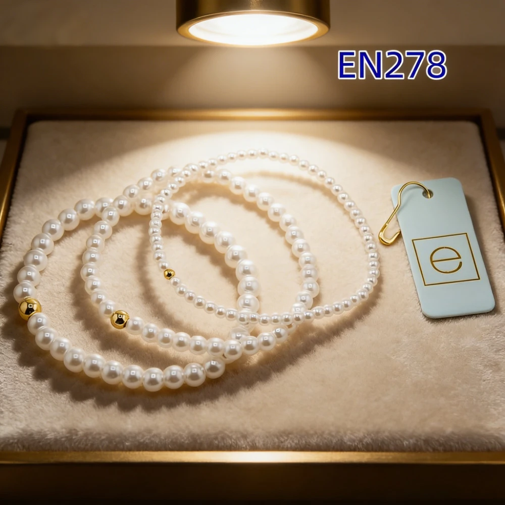 

YEEVAA 3pcs Pearl Beaded Stackable Bracelet Set for Women - Gold Accent Layered Bracelets Elegant Fashion Jewelry