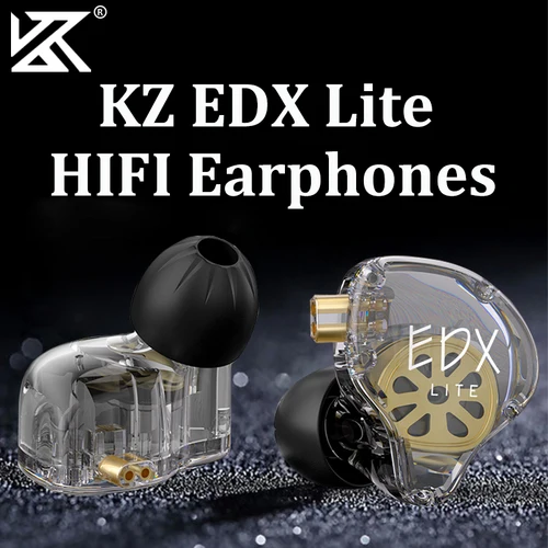 Auriculares KZ EDX Lite HIFI dinámicos en la oreja estéreo bajo música auriculares deportivos con cancelación de ruido con Cable desmontable de 2 pines
