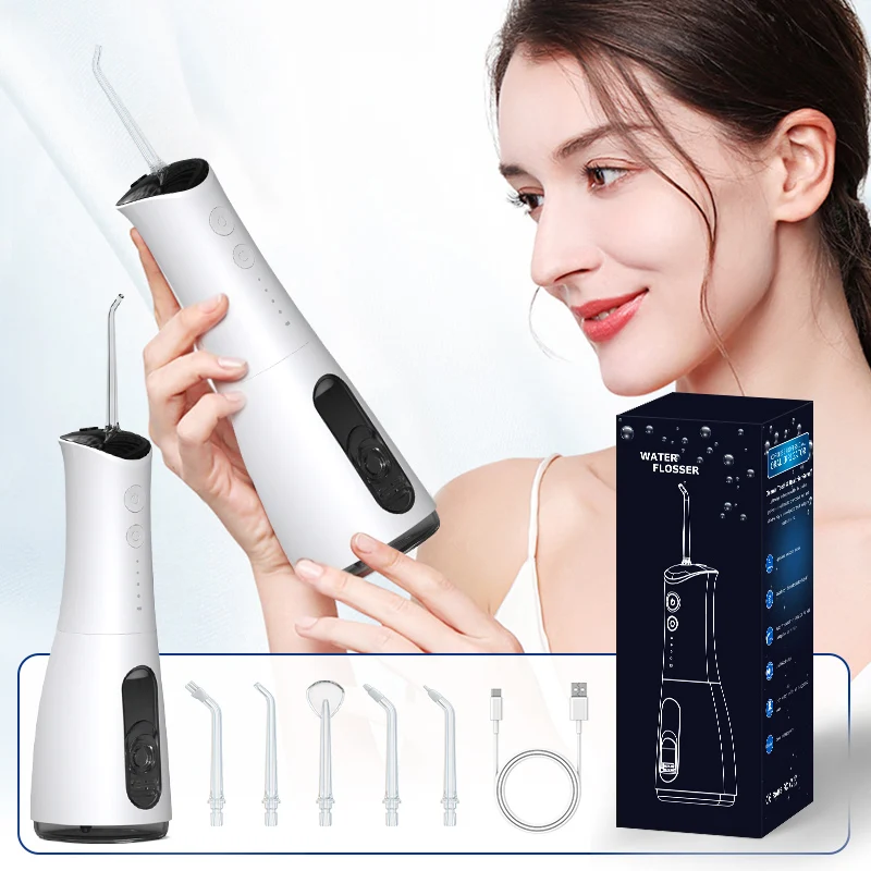 Free Sample Handheld Powerful Portable Dental Oral Irrigator Household Large Tank 300ml IPX7 Electric Cordless Water Flosser