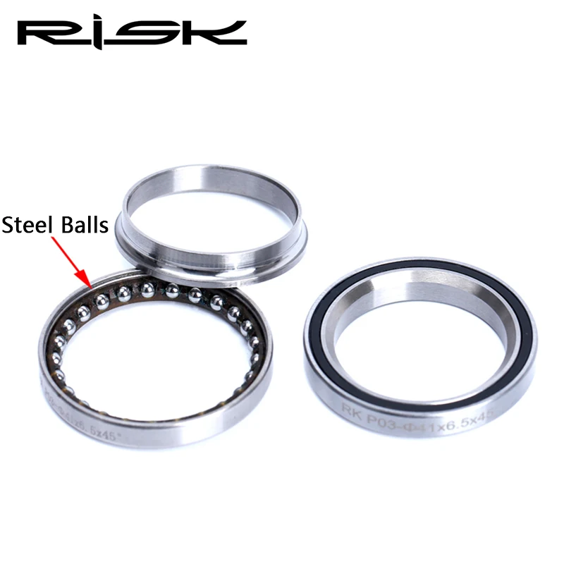 RISK Bike Headset Bearings 41/41.8/47/49/52mm MTB Road Bicycle Headset Bearing Repair Steel Parts Bike Accessories