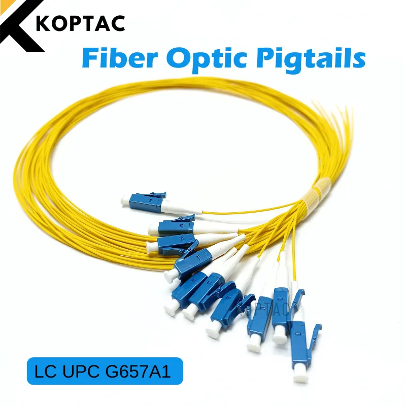 

50PCS Fiber Optic Pigtails LC/UPC Single Mode G657A1 0.9Mm 9/125 Simplex Yellow 1.5M Optical Pigtail LC UPC FTTH