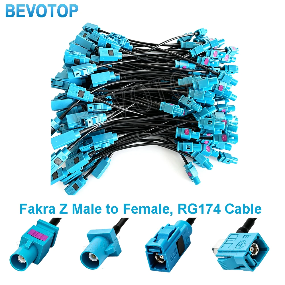 1PCS RG174 Universal Fakra Z Male to Female Coaxial Cable Coaxial RF Pigtail for DAB AM FM GPS Antenna Extension Jumper Neutral