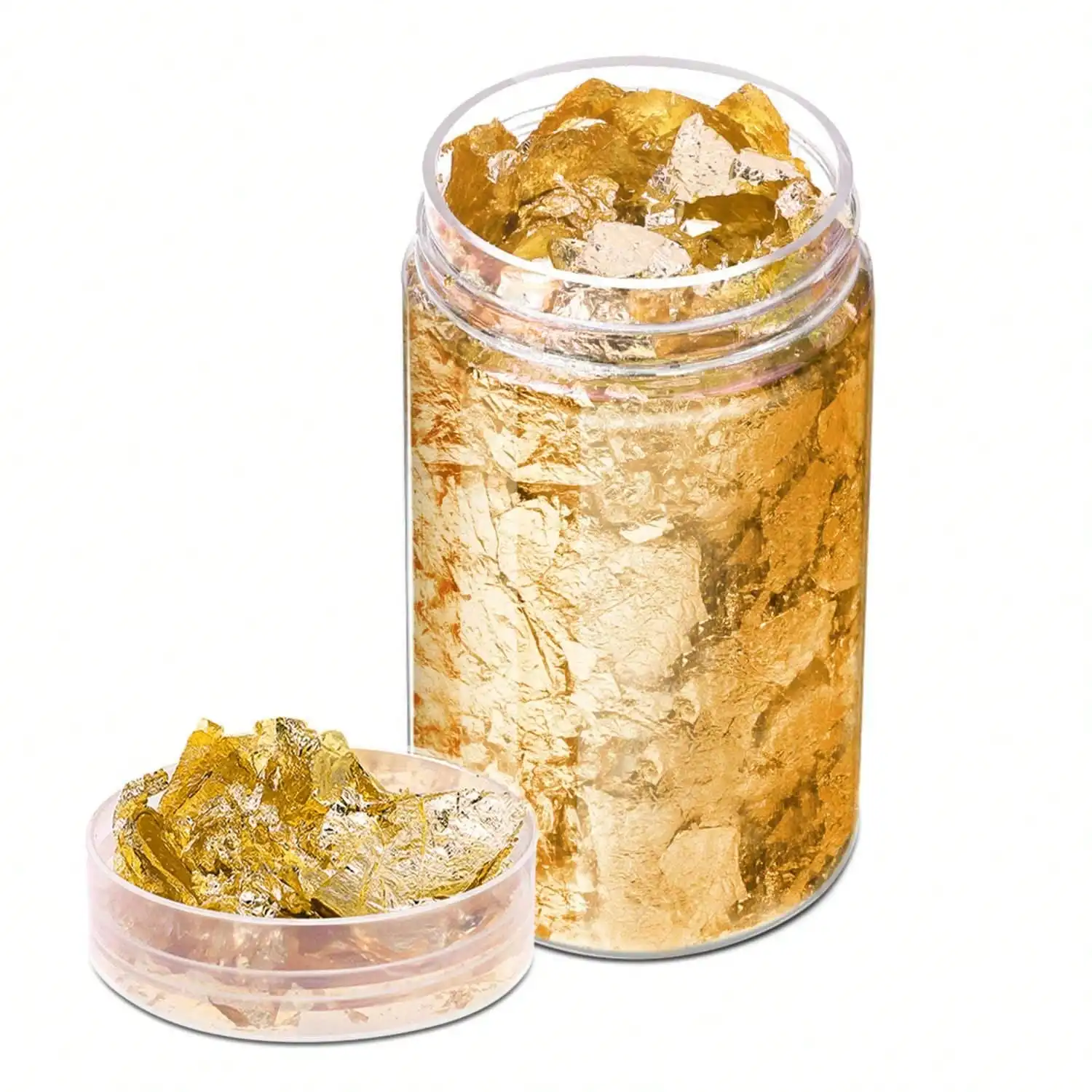 Gold Flakes, Gold Leaf Cake Decoration Gold Leaf Sheets for Cooking Dessert Baking Gold Foil Chocolates Decor Gold Flakes