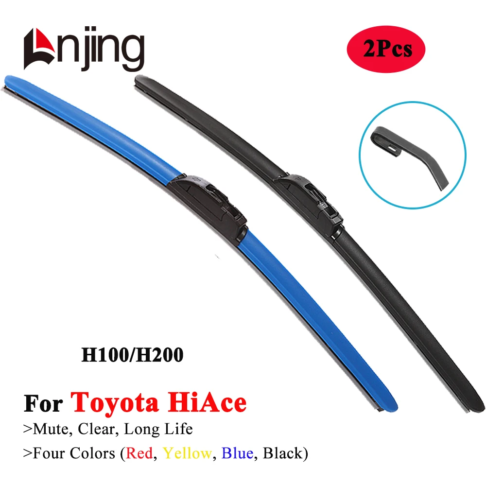 LNJING Colorful Car Windshield Wiper Blades For Toyota HiAce Van Bus H100 H200 1989 1995 1999 2005 2010 2012 2015 2016 2018 2019