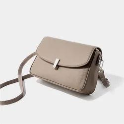 Women's Genuine Leather Handbag 2024 New Versatile Ladies' Small Underarm Square Bag High Quality Versatile Solid Shoulder Bag