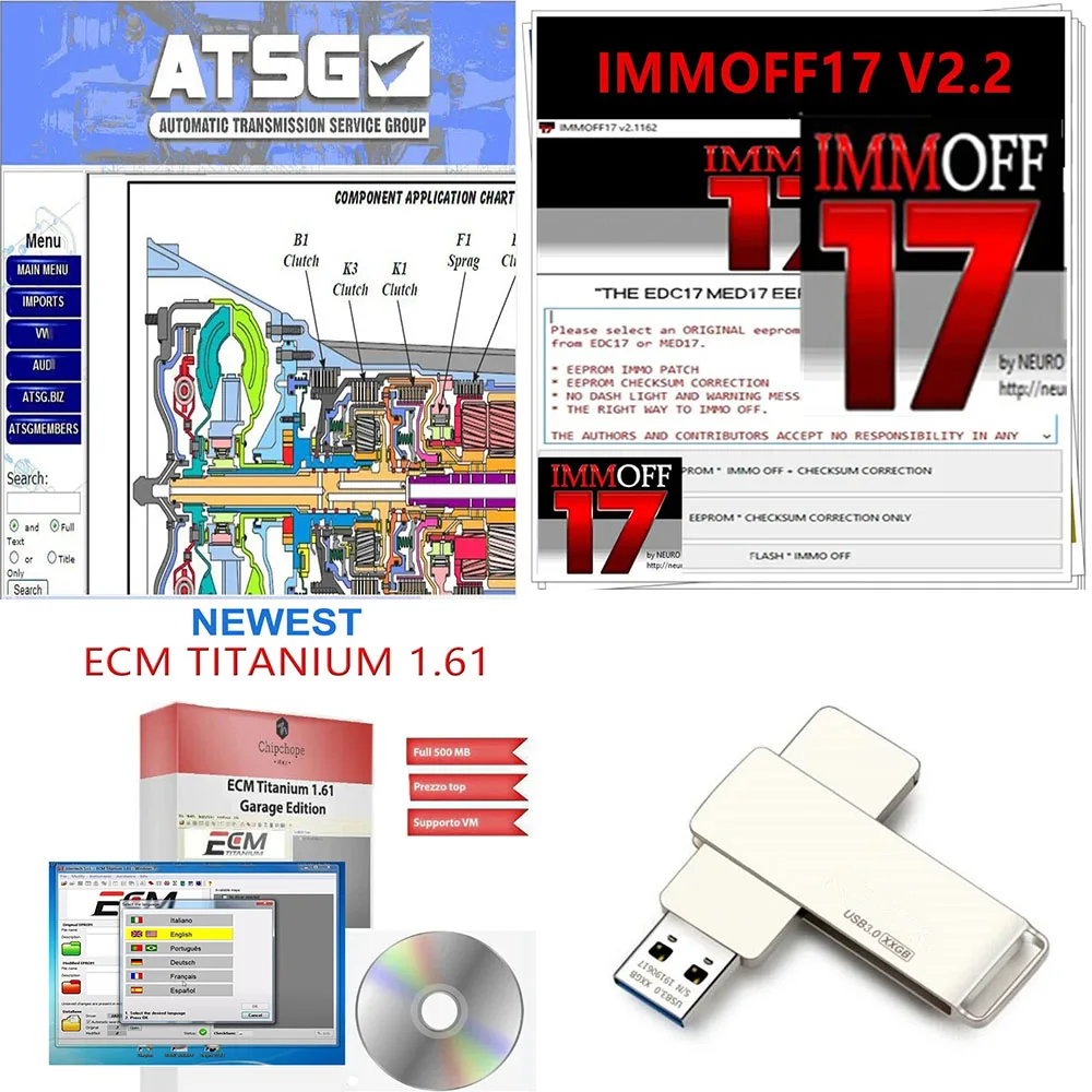 

2023 ATSG 2017 Automatic Transmission Maintenance+ECM TITANIUM 1.61 With 26000+Driver ECM18259+Immo Off IMMOFF17 Software EDC17