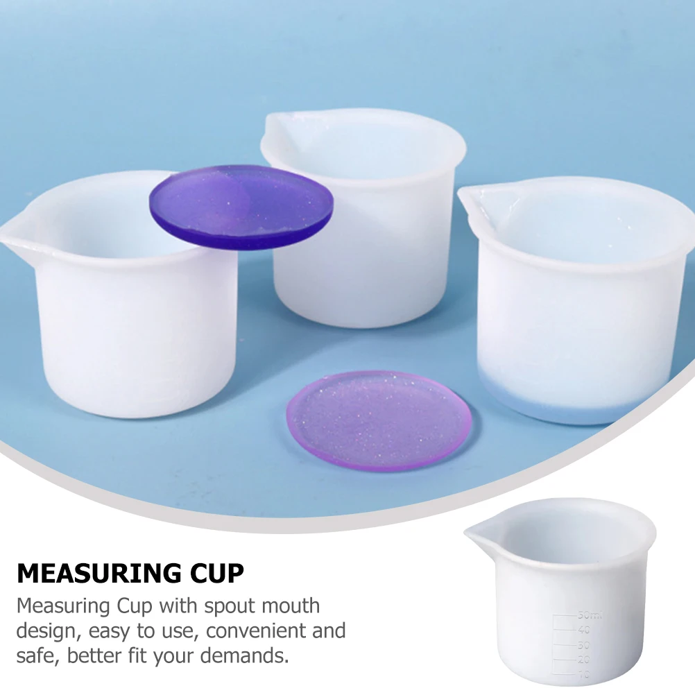 

8Pcs Silicone Measuring Cup Kit for Resin Casting Painting DIY Handicrafts Scaled Mixing Cups with Pouring Spout Epoxy Supplies
