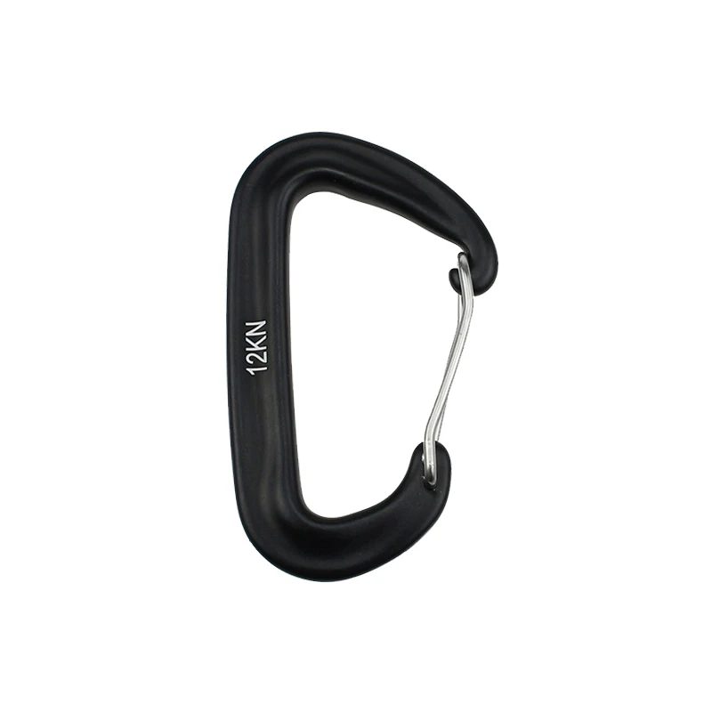 12KN Kleiner Kletterkarabiner D-Form Bergsteigen Schnalle Haken Sicherheitsschloss Outdoor Camping Wandern Schlüsselanhänger