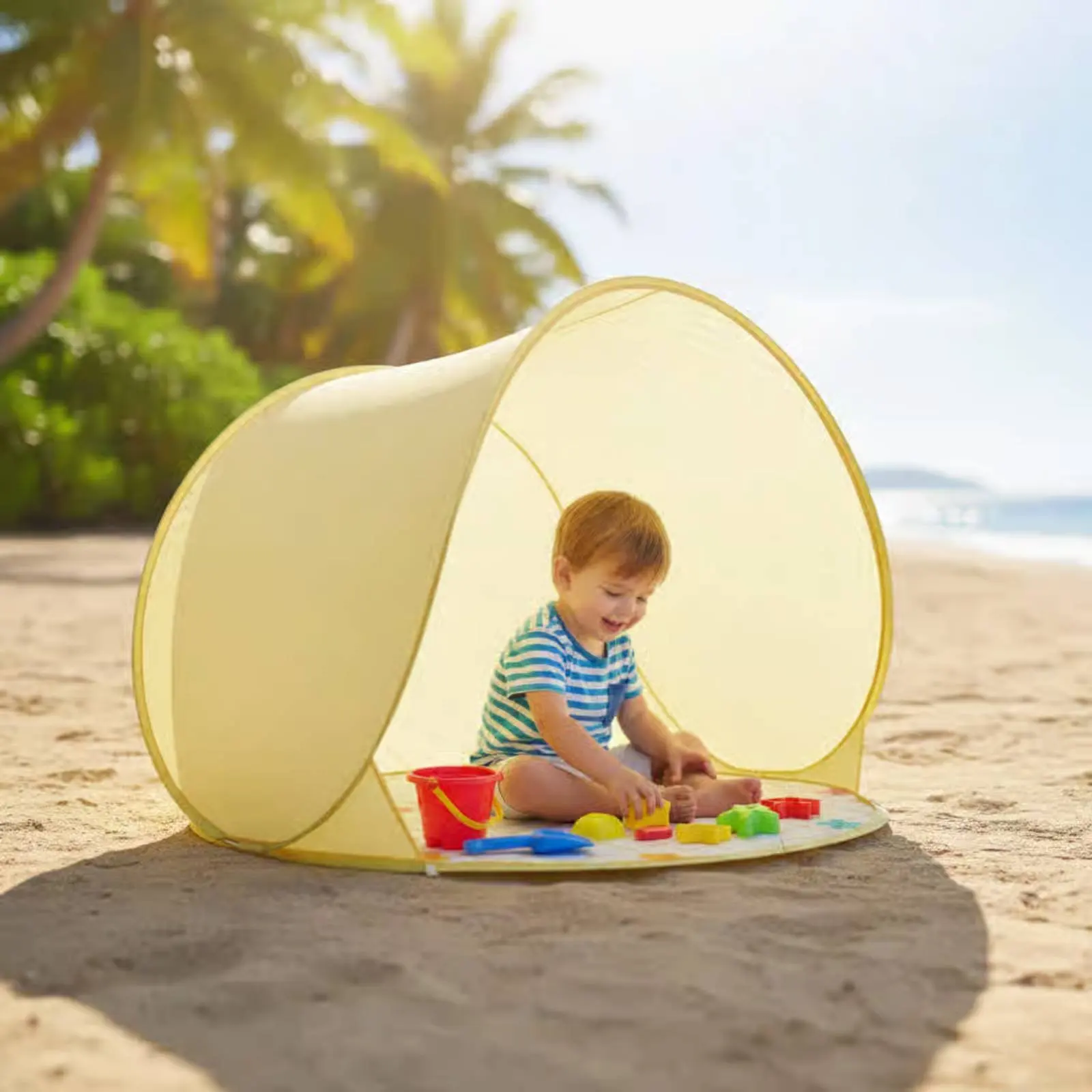 Popup Beach Tent Windproof Instant Setup Beach Tent Rainproof Waterproof for Children view 2