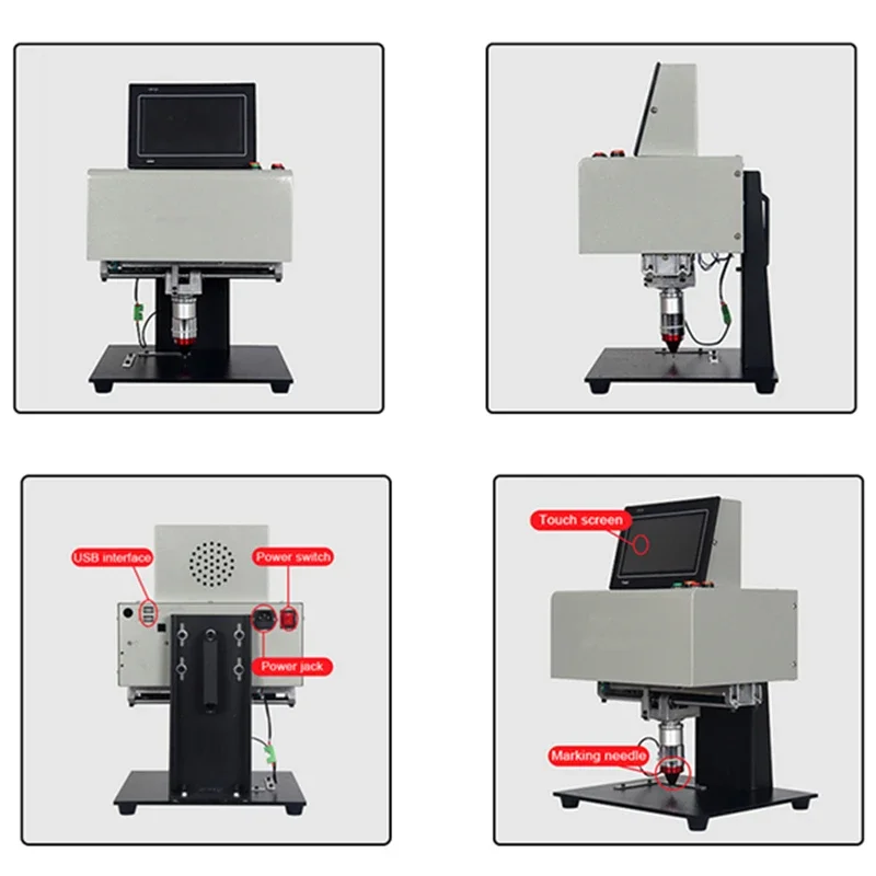 Mini Metal Engraving Router Hand-held Pneumatic Electric Nameplate Marking Machine Touch-screen for Cylinder Frame Chassi Number