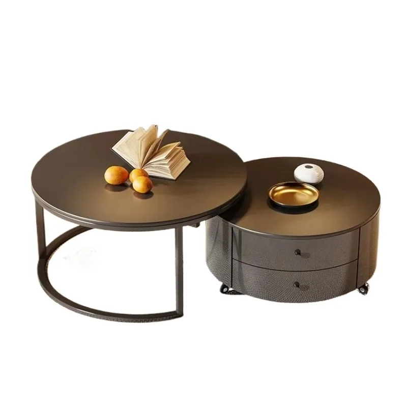 

*Минималистичный журнальный столик, светлый роскошный современный простой чистый черный цвет для элитной гостиной, маленькой квартиры