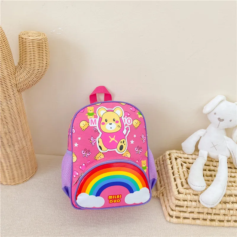 New Cartoon Cute Fashion Rainbow Children's School Bag for 3-6 Years Old Kindergarten Children Load Reduction Travel Backpacks