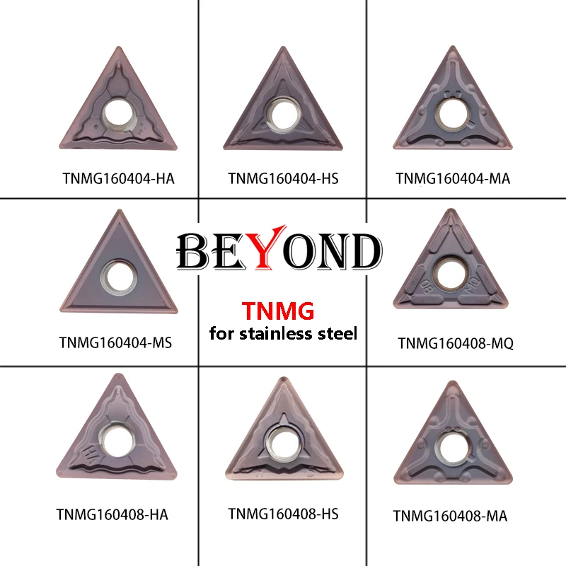 

BEYOND TNMG160404-MS TNMG160408-MS Carbide Inserts TNMG 160404 160408 TNMG1604 MA MQ HS HA OY515M for Stainless CNC Turning Tool