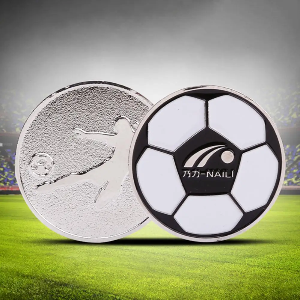 

Toss Coins High Hardness Abrasion-resistant Clear Pattern Football Relief Visible Two-sided Referee Coins Soccer Supply