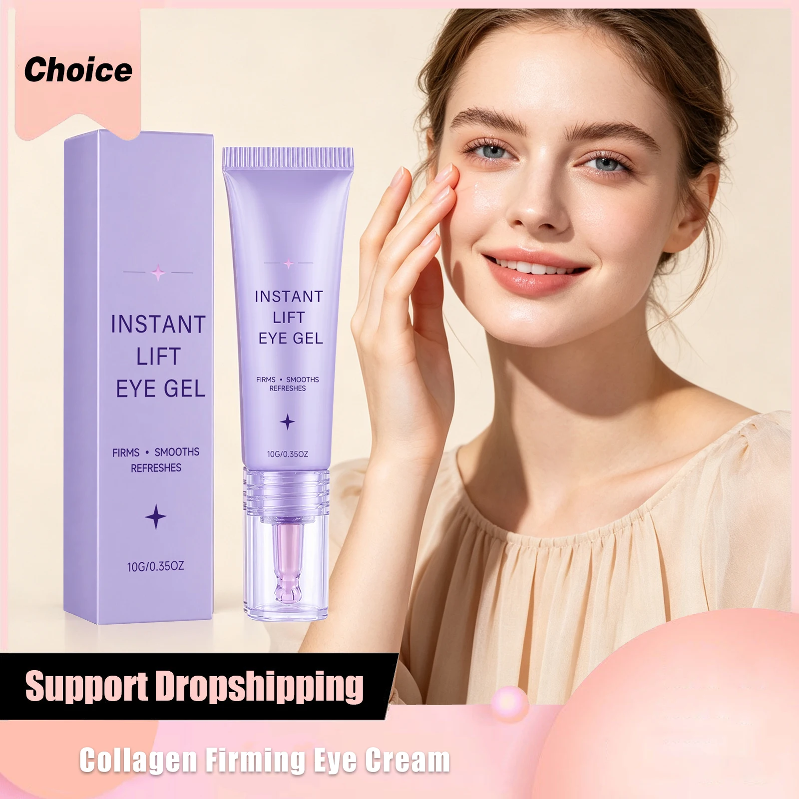 Collagen Firming Eye Cream Instant Lifting Anti Dark Circles Reduce Eyes Bags Eyes Puffiness Tightening Moisturizing Eye Roller