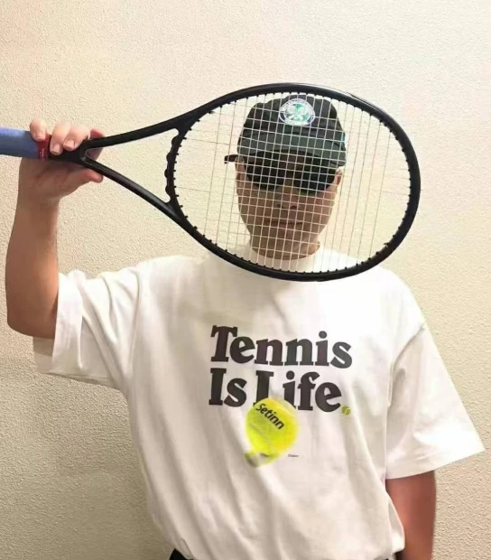 

Setinn Tennis Suit Tennis T-shirt Top Made of Pure Cotton Fabric, Beads Tennis Series, Unisex