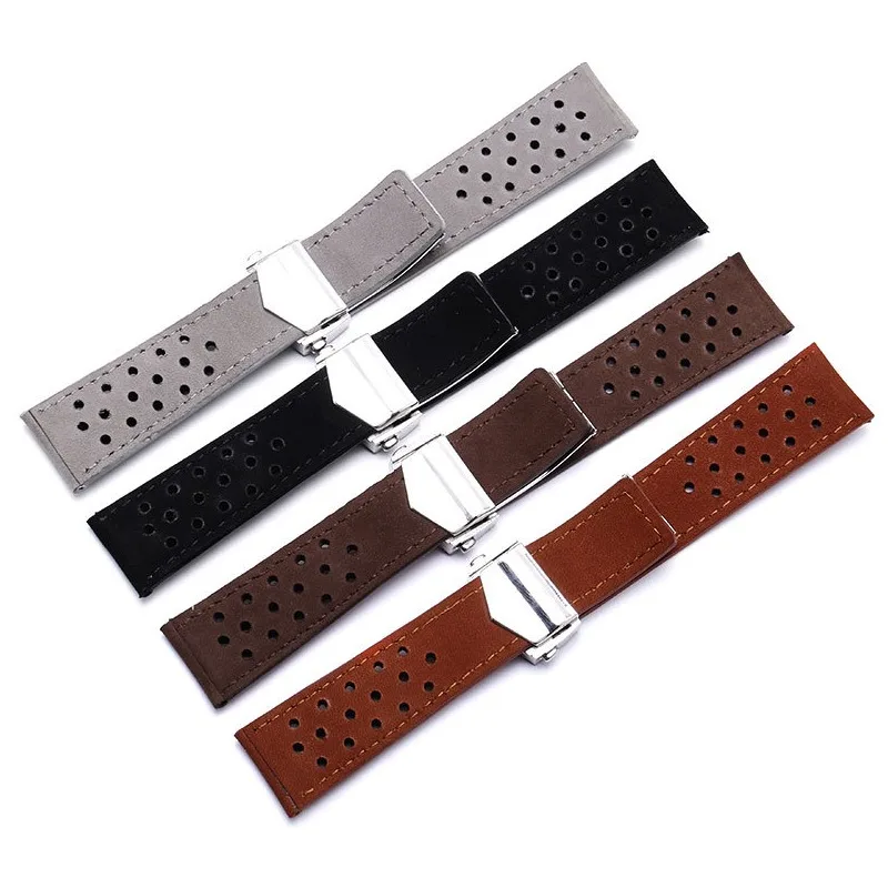 for TAG HEUER CARRERA Monaco Series Matte Cow Leather Smartwatch Straps Genuine Leather Watchband 20/22/24mm Universal Bracelets