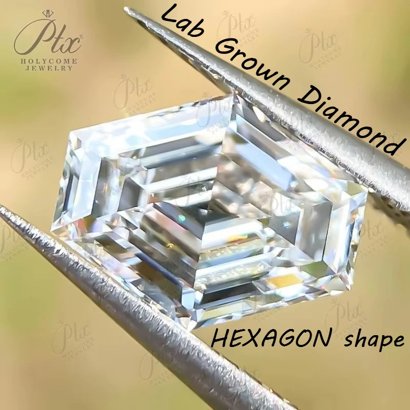 2.22CT HEXAGON shape Lab Grown Diamond HPHT CVD IGI Certificate E Color VS1 Clarity Diamond Gems free shiping items beads DIY