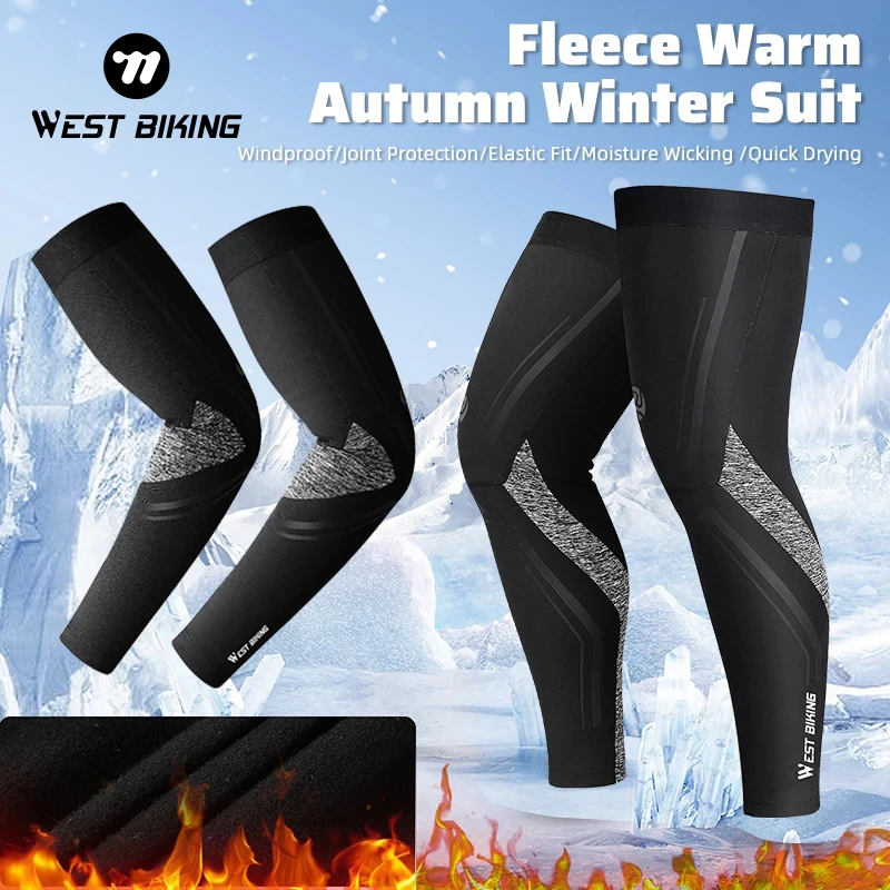 WEST BIKING Winter Warm Bicycle Arm Sleeves Legwarmers Men Women Spring Autumn Winter Sports Bike Sleeves Cycling Leg warmers